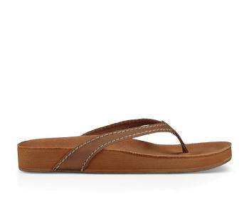 Tong Sanuk She Loungy Cuir Femme Marron | FR 137YXF